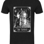 Deadly Tarot - The Tower Men's Heather Black Denim T-Shirt