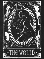 Deadly Tarot - The World Men's Heather Black Denim T-Shirt - immagine 3