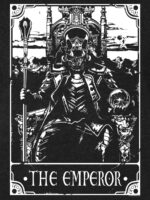 ⁦Deadly Tarot - The Emperor Men's Heather Black Denim T-Shirt⁩ - الصورة ⁦3⁩