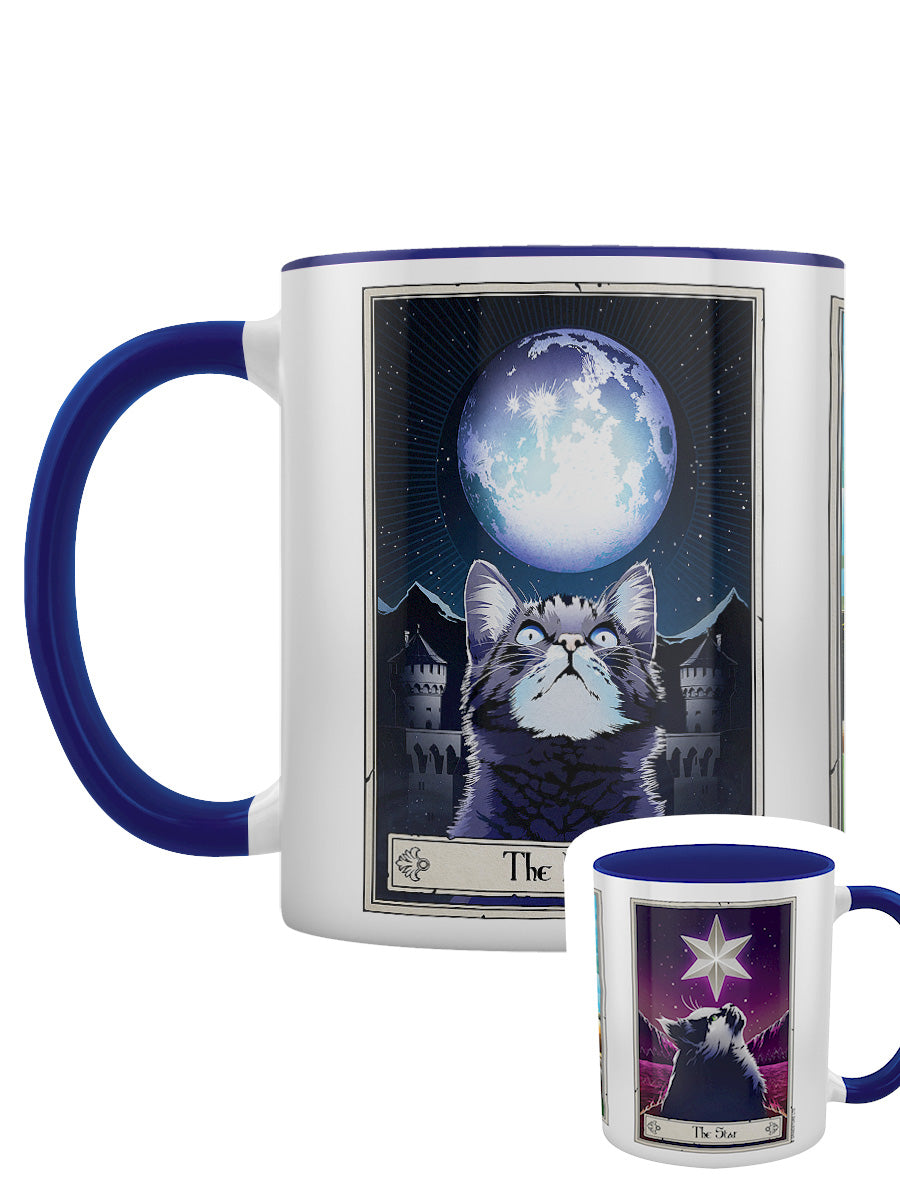 142586-front.jpg Deadly Tarot Felis - The Moon, The Sun & The Star Blue Inner 2-Tone Mug - Image 1