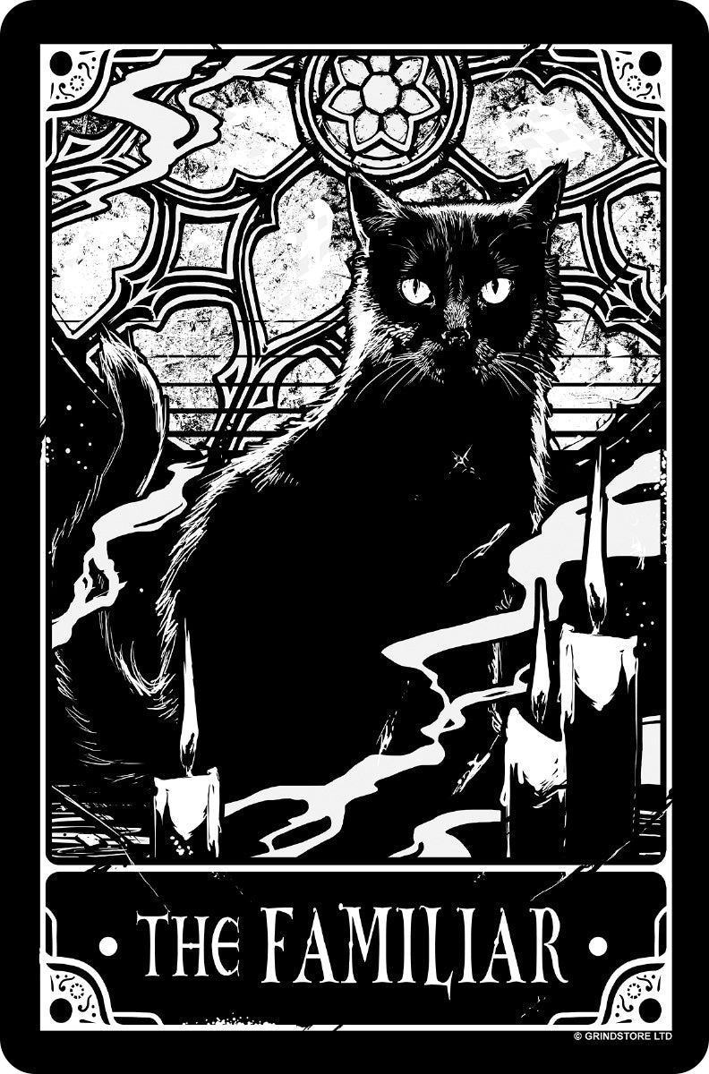 154690-front.jpg Deadly Tarot - The Familiar Small Tin Sign - الصورة 1