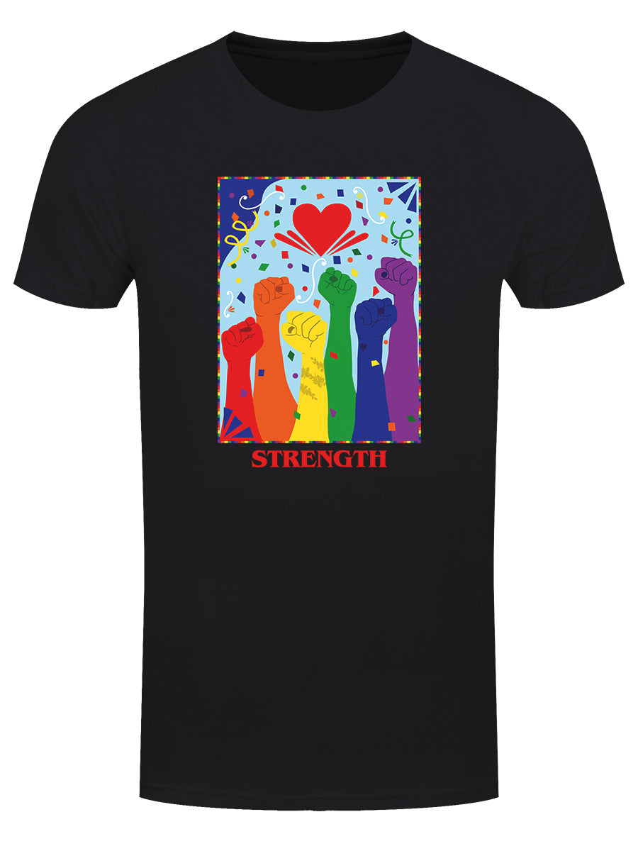 166786-front.jpg Deadly Tarot Pride Strength Men's Premium Black T-Shirt – Bild 1