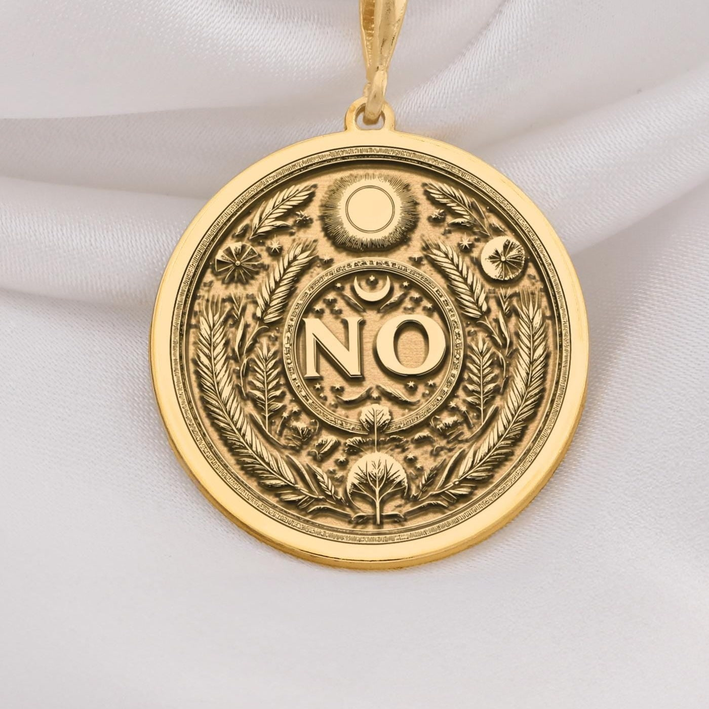 No Medallion Pendant | Silver & Plated Options - Self-Respect Talisman Boundary Affirmation - immagine 1