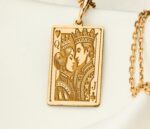Queen & Jack Playing Card Couple Pendant | Silver & Plated Options - Romantic Anniversary Gift