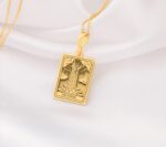 ⁦The Tower Tarot Major Arcana Pendant | 14K Solid Gold - Cosmic Energy Spiritual Protection⁩ - الصورة ⁦2⁩