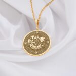 World Map Compass Travel Necklace | 14K Solid Gold - Nautical Wanderlust Gift – Image 2