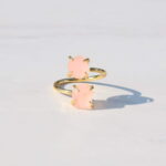 ⁦Eternal Love Rose Quartz and Amethyst Double The Attention Ring Duo⁩ - الصورة ⁦7⁩