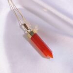 Natural Carnelian Crystal Point Necklace – Bild 2