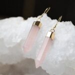 Rose Quartz Point Earrings – Image 3