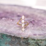 ⁦Adjustable Rainbow Moonstone Crystal Ring⁩ - الصورة ⁦4⁩